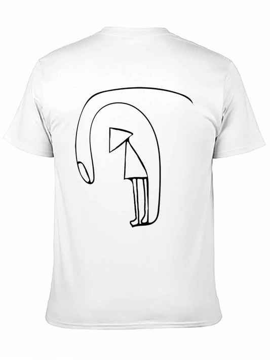 Abstract Graphic Print Mens Black T-Shirt