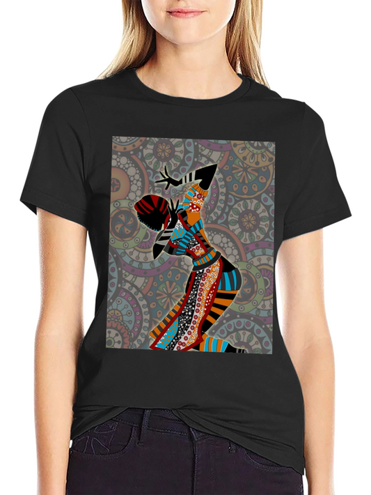 Abstract Art Print Black T-Shirt