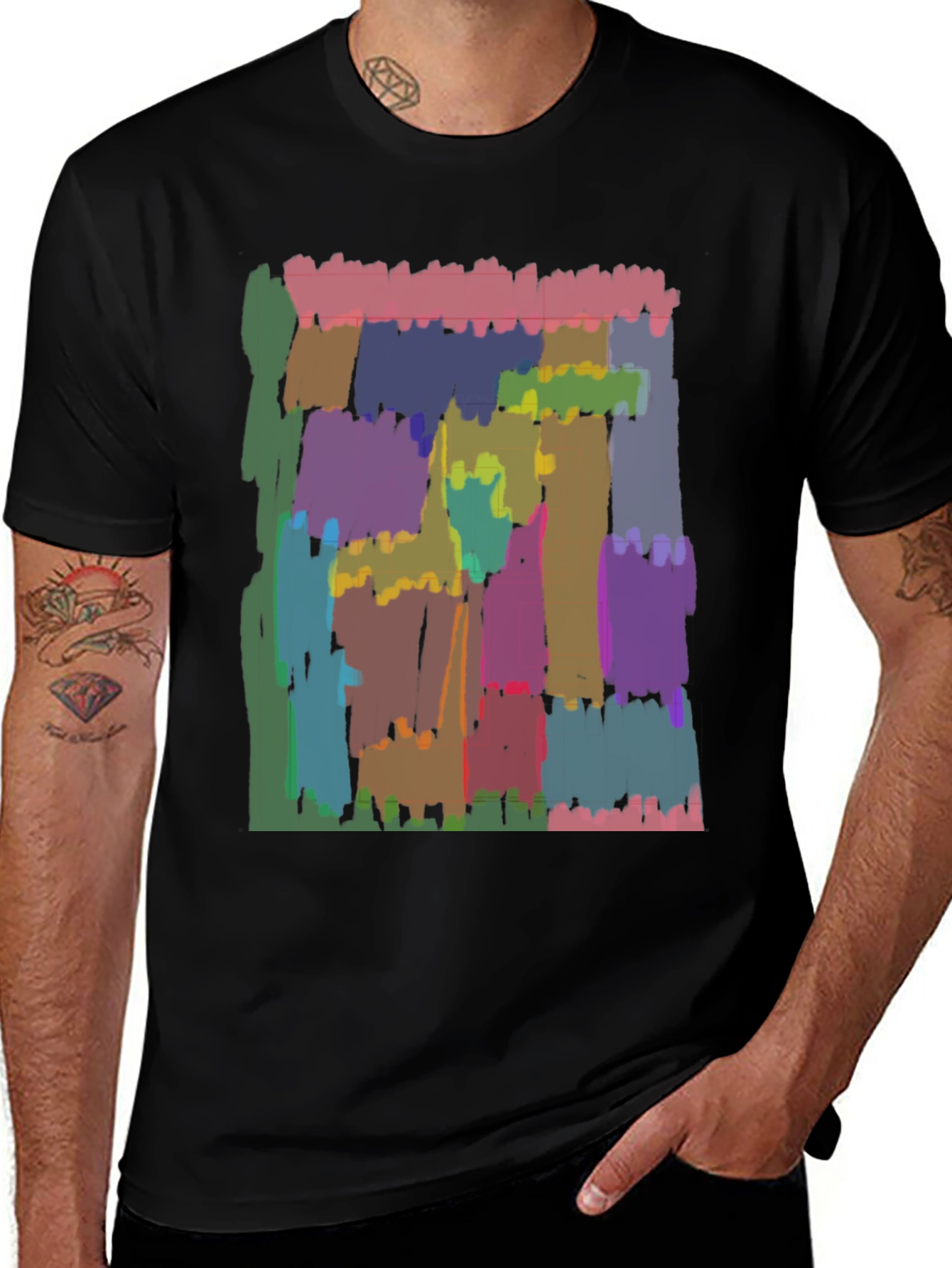 Abstract Art Graphic Black T-Shirt