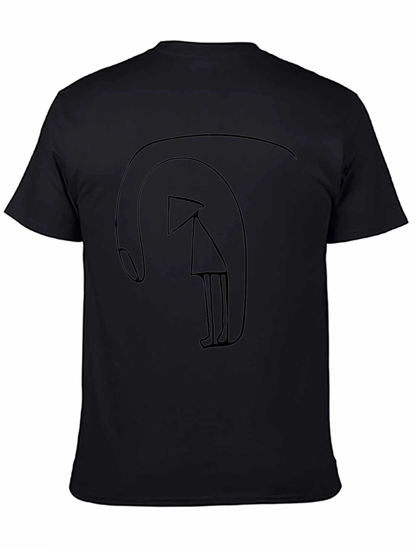 Abstract Graphic Print Mens Black T-Shirt