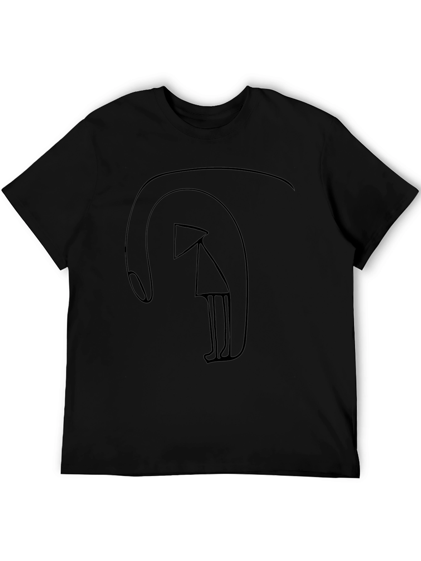 Abstract Graphic Print Mens Black T-Shirt