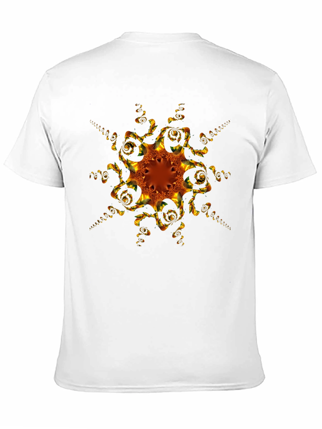 Abstract Fractal Design Black T-Shirt