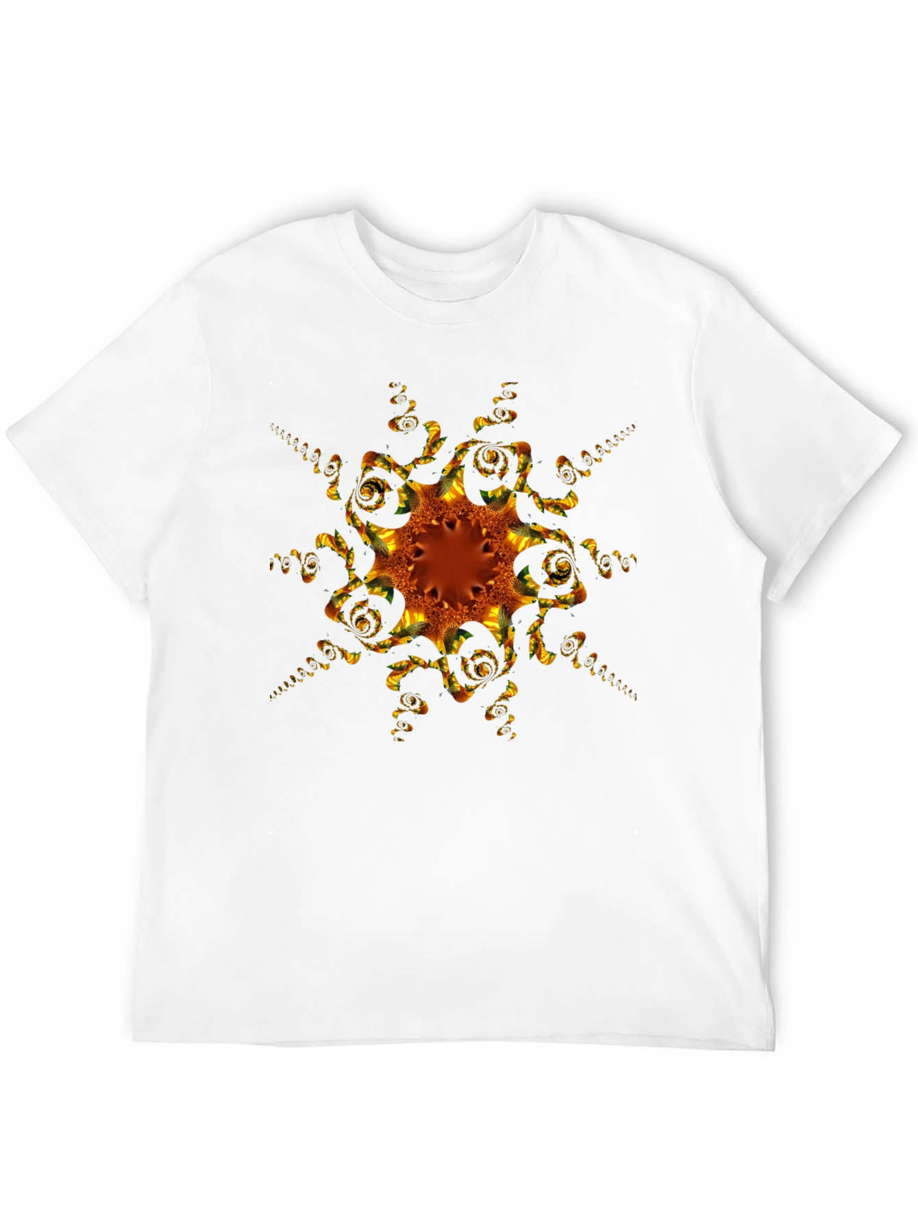Abstract Fractal Design Black T-Shirt