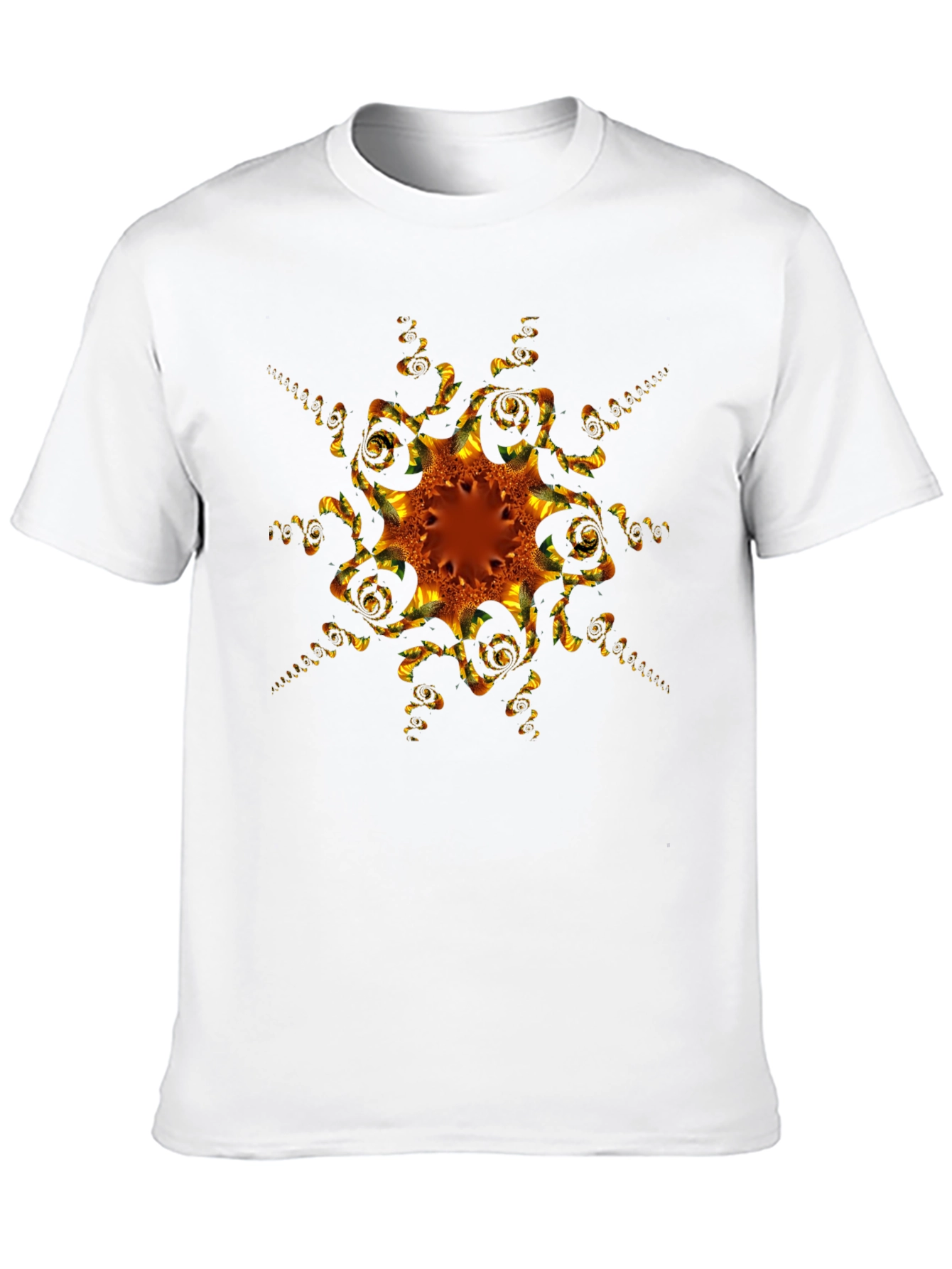 Abstract Fractal Design Black T-Shirt