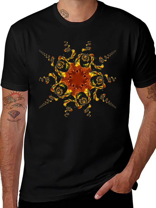 Abstract Fractal Design Black T-Shirt