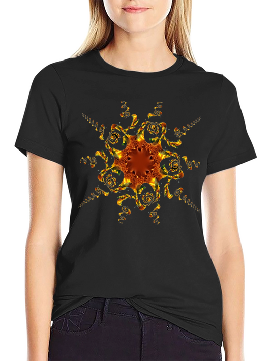Abstract Fractal Design Black T-Shirt