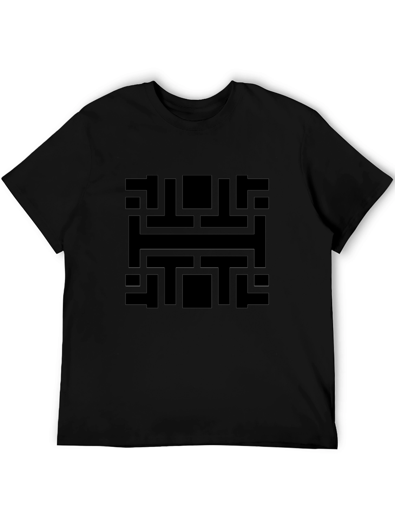 Abstract Graphic Print Black T-Shirt